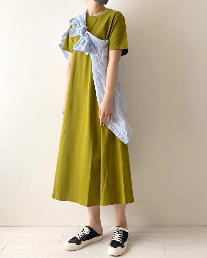 UNIQLO（ユニクロ）のおすすめファッションアイテム「エアリズムコットンワンピース（半袖）（丈標準114～125cm）」のコーディネート