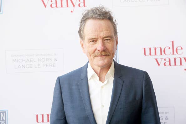 Bryan Cranston in a suit posing at the &quot;Uncle Vanya&quot; opening night event