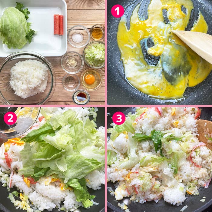 チャーハンを調理している