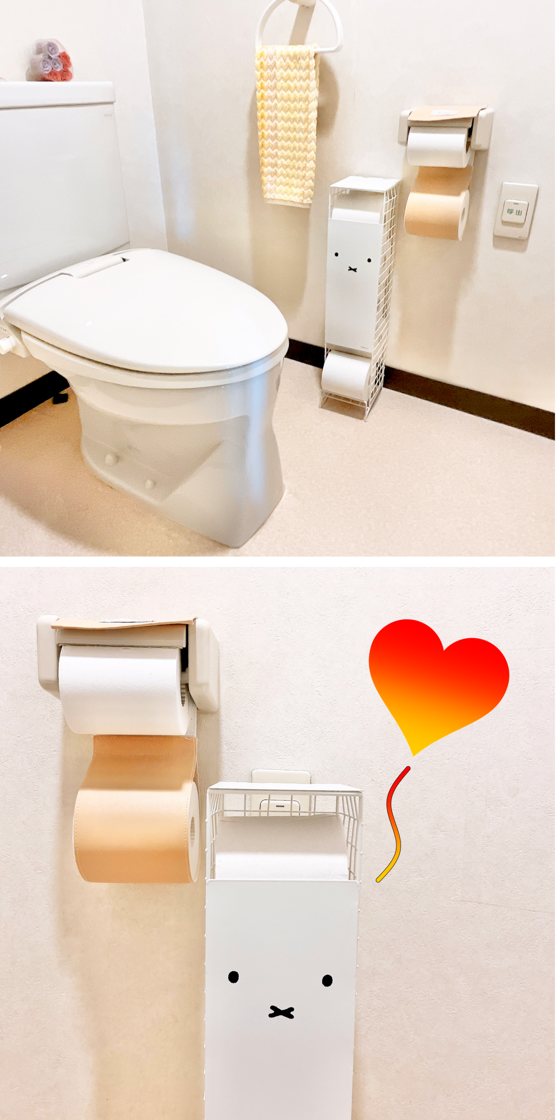 ニトリのおすすめ収納グッズ「ミッフィーのトイレットペーパーストッカー(ホワイト)」