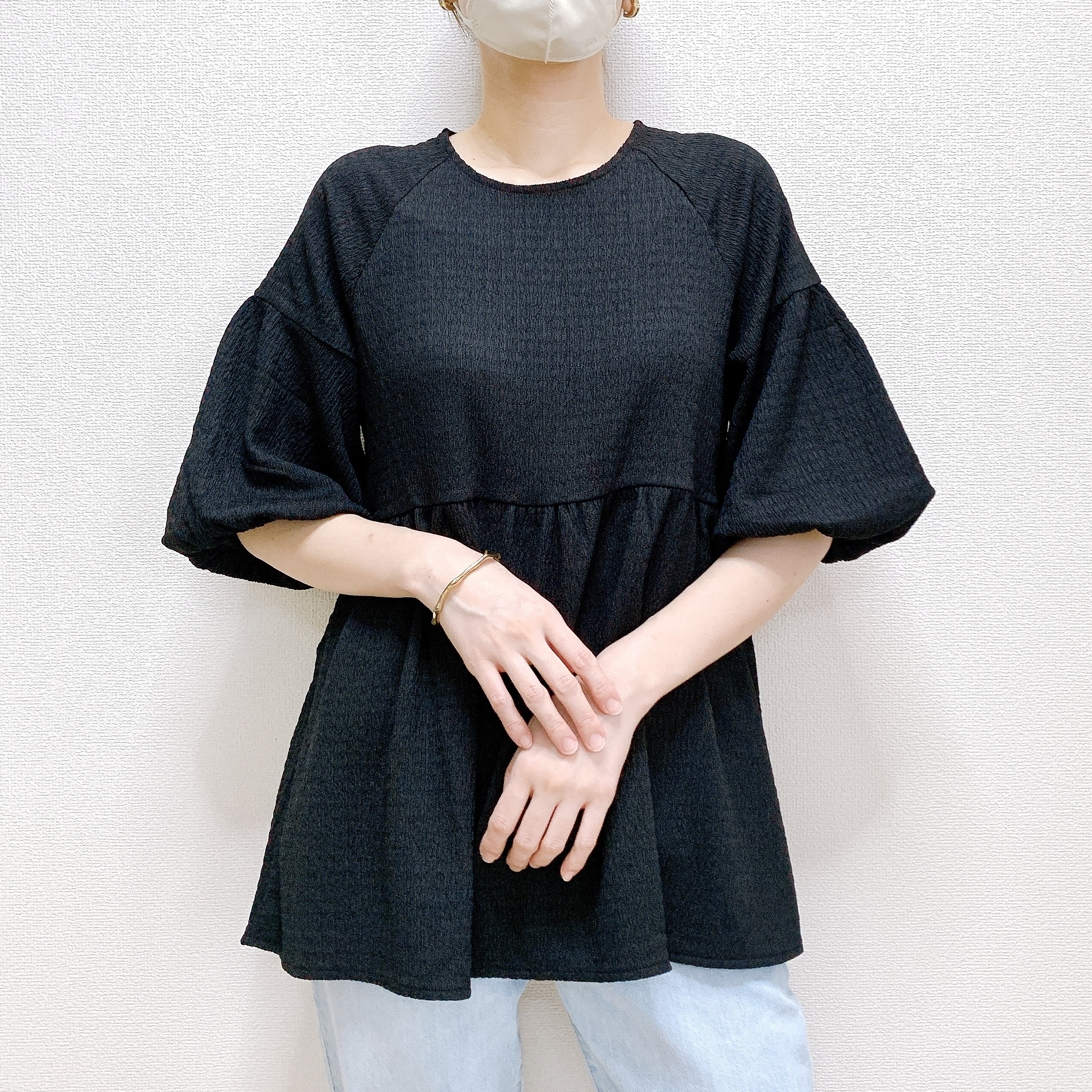 GLOBAL WORK（グローバルワーク）のおすすめのレディースアイテム「【MATINEE LINE】シャーリングペプラムT」