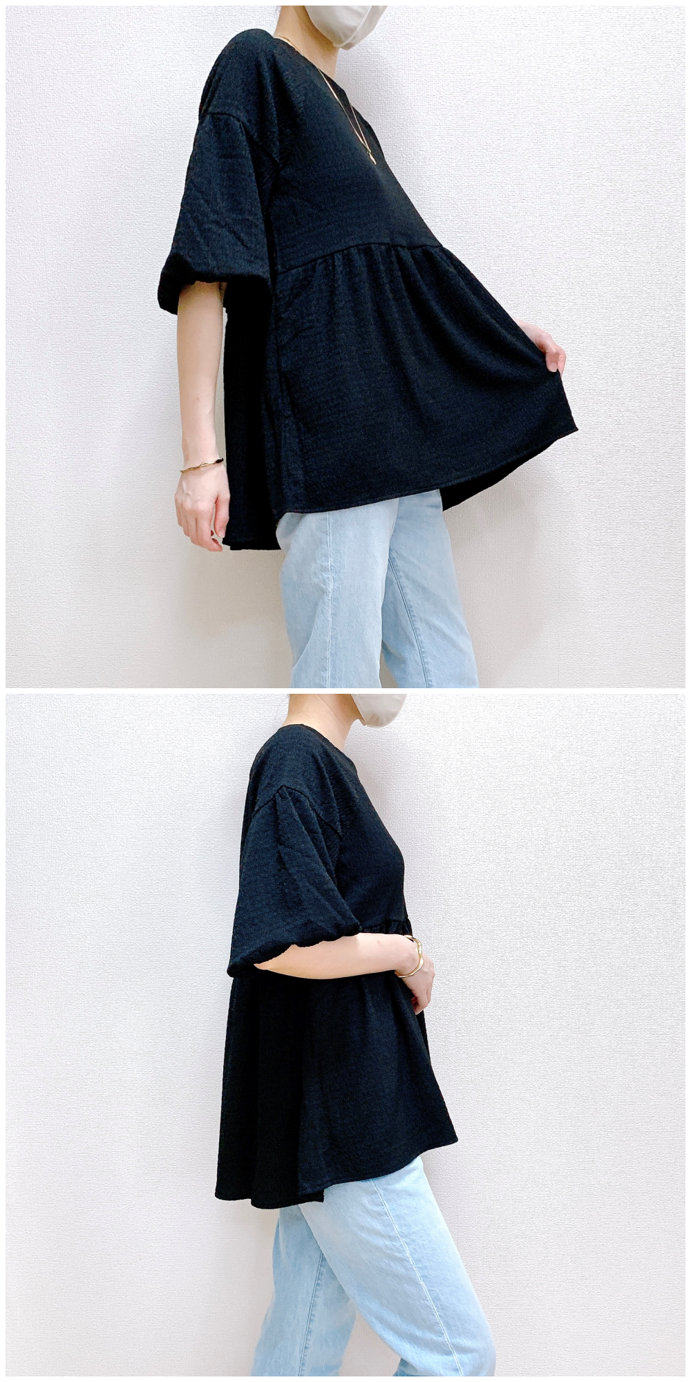 GLOBAL WORK（グローバルワーク）のおすすめのレディースアイテム「【MATINEE LINE】シャーリングペプラムT」