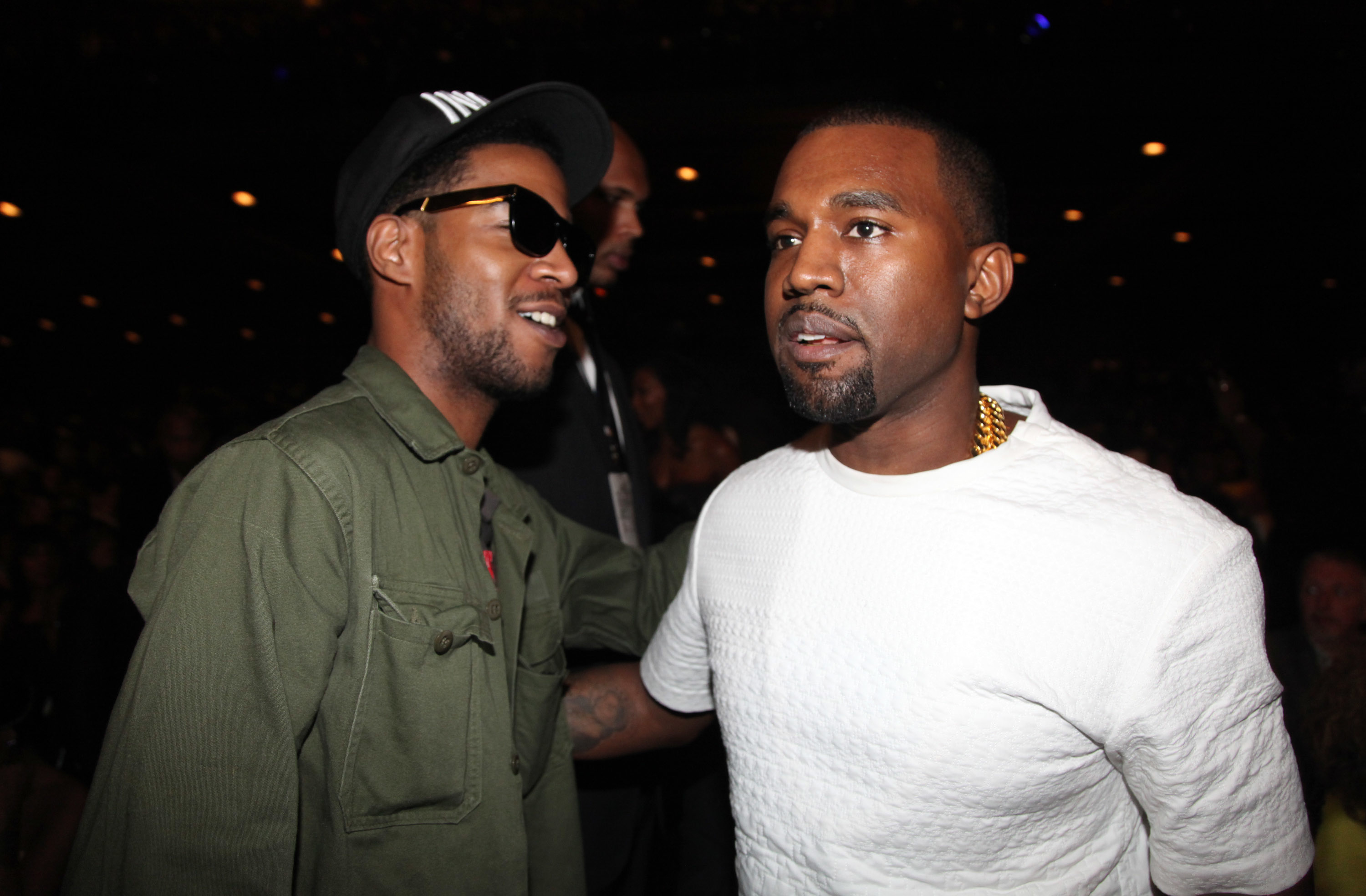 The Kids See Ghosts collaborators, Kid Cudi and Kanye West, link up.