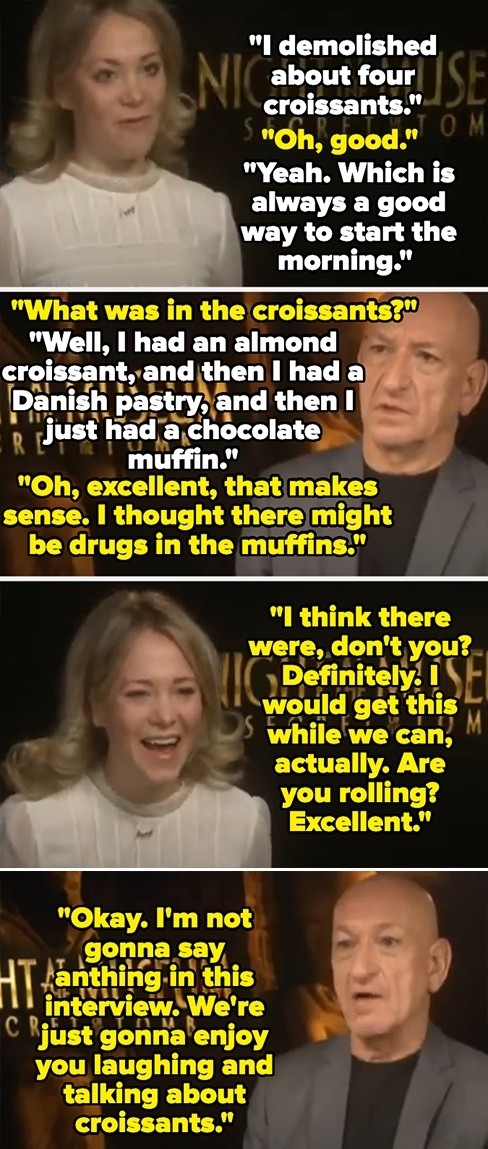 Ben Kingsley being interviewed