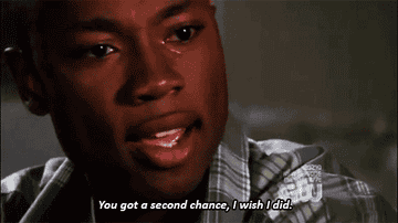 Quentin cries and says, "You got a second chance, I wish I did."