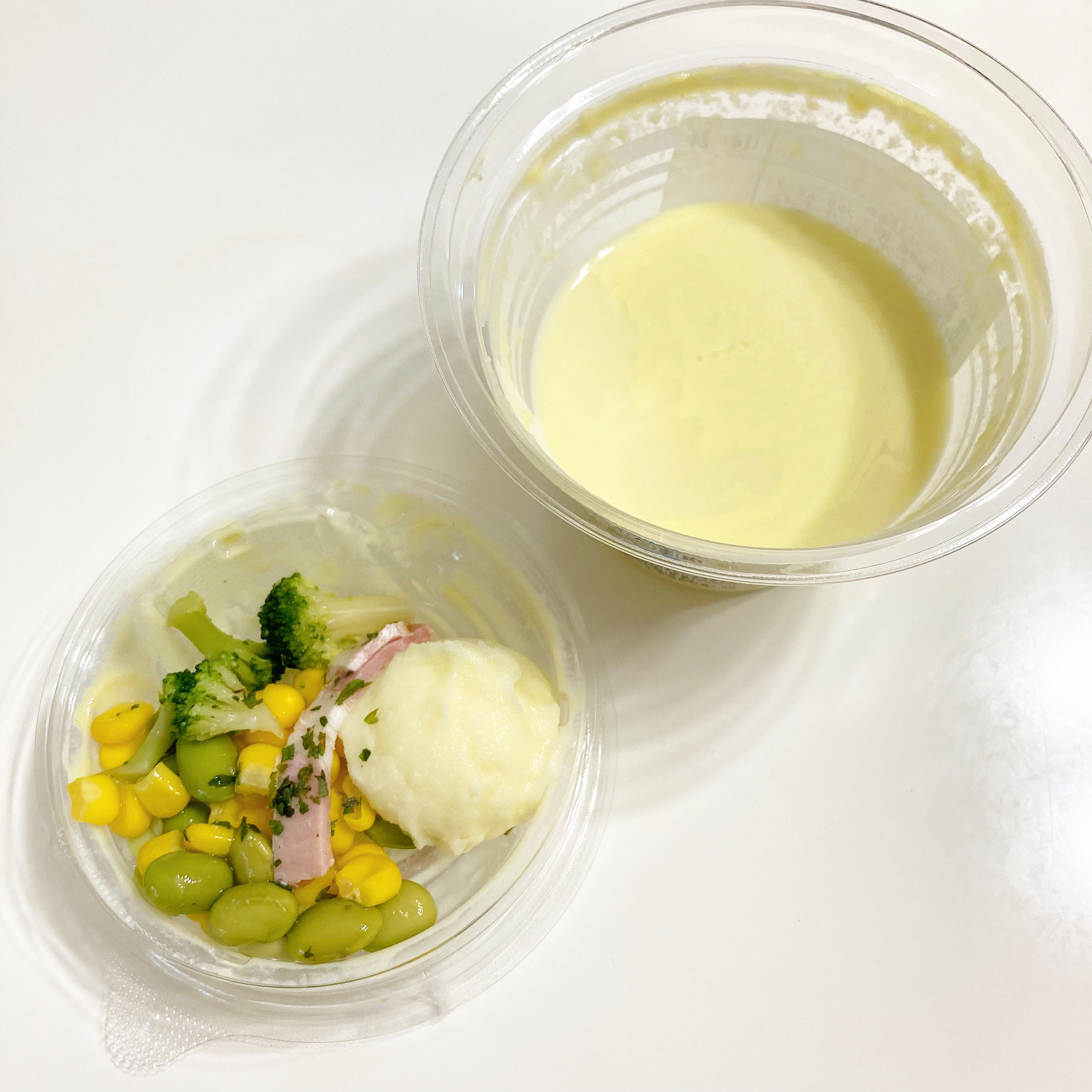 FamilyMart（ファミリーマート）のおすすめ商品「冷たいスープ コーンとえだまめ」