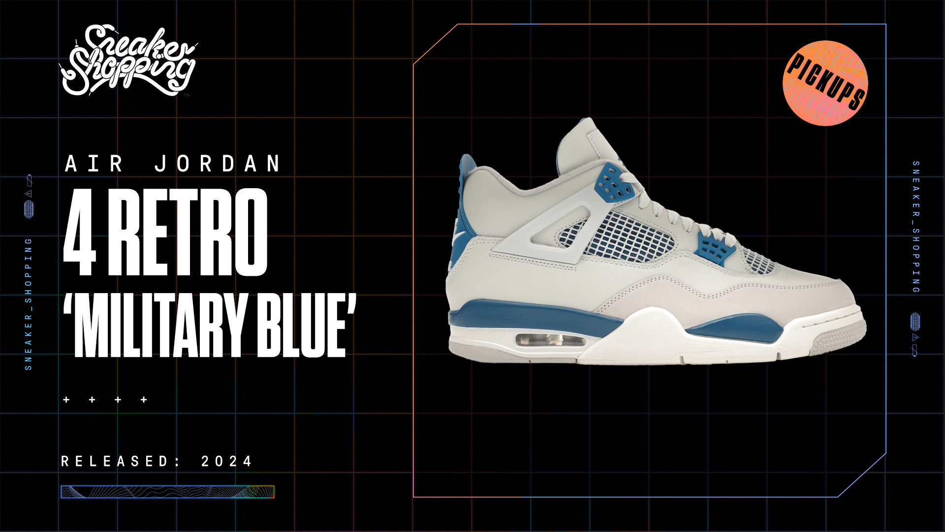 Air Jordan 4 Retro &#x27;Military Blue&#x27; sneaker, releasing in 2024