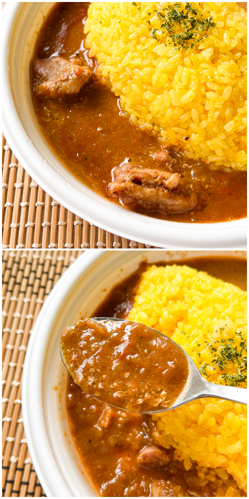 FamilyMart(ファミリーマート)のおすすめお弁当「2種のスパイスカレー(チキンビンダルー&海老)」