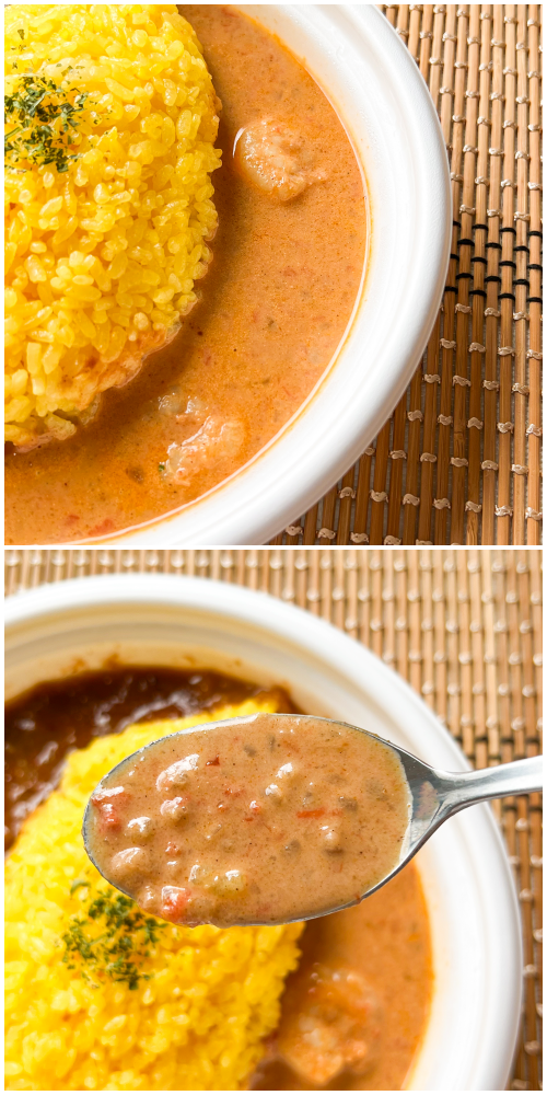 FamilyMart(ファミリーマート)のおすすめお弁当「2種のスパイスカレー(チキンビンダルー&海老)」