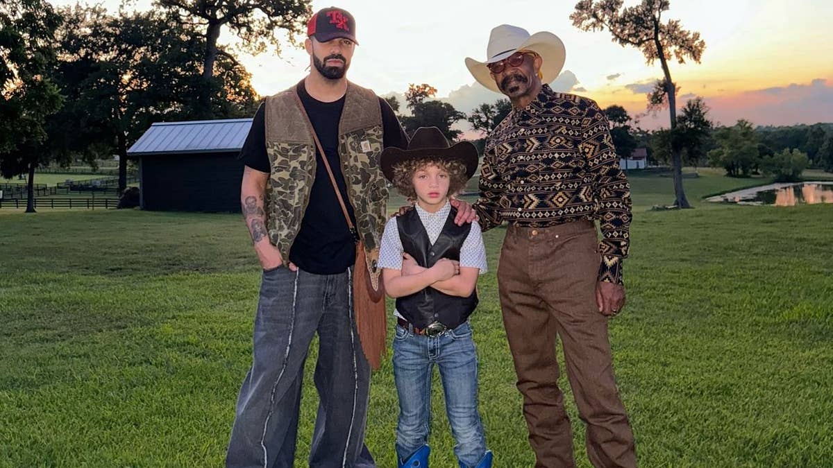 Dennis and Adonis Graham were seen in western-inspired wear in photos shared by Drake.