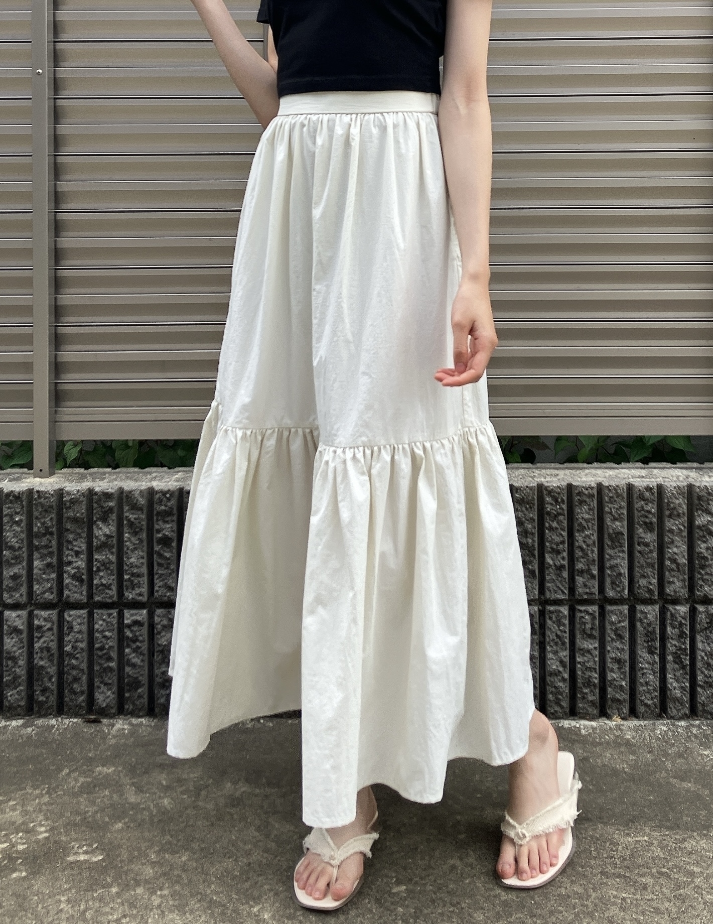 GU(ジーユー)のおすすめスカート「ティアードフレアロングスカートZ+E」