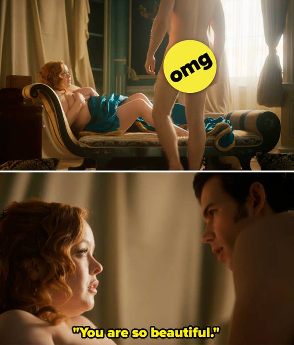 Nicola Coughlan and Luke Newton in intimate scenes in &quot;Bridgeton&quot;
