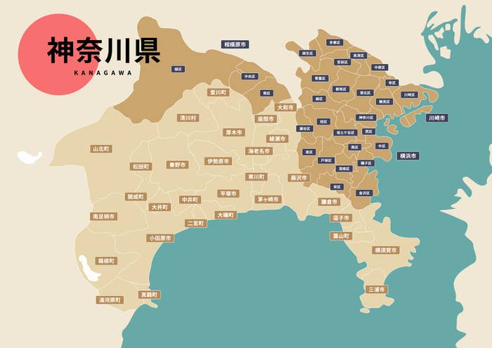 神奈川県の地図