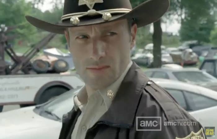 Rick Grimes dressed as a sheriff in a scene from "The Walking Dead"