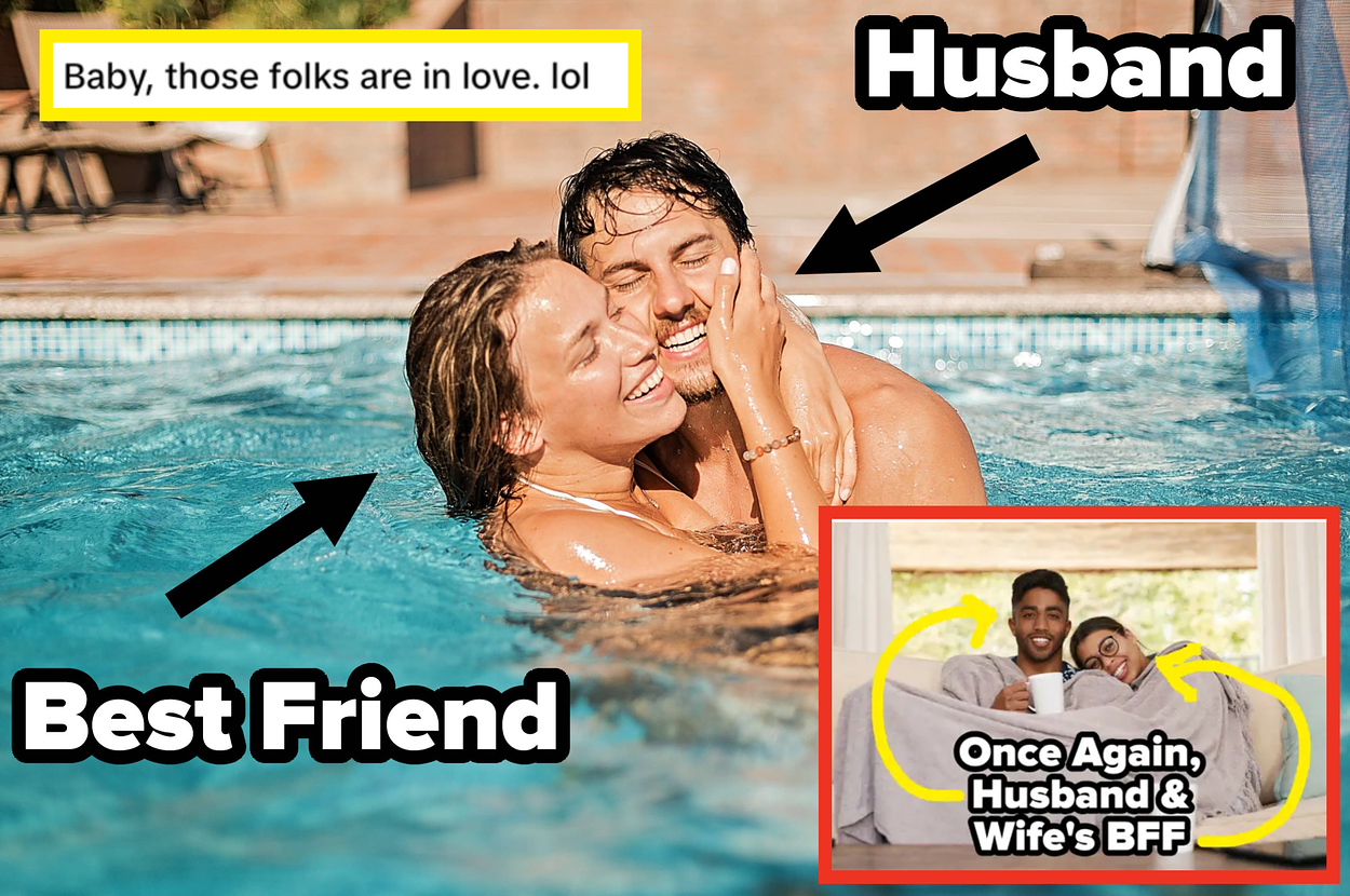 A person in a plaid shirt holds another person with crossed legs wearing white boots in a bar. Social media comments superimposed on the image read, "He is hitting that ?" and "Oh FOR SURRRREEE"