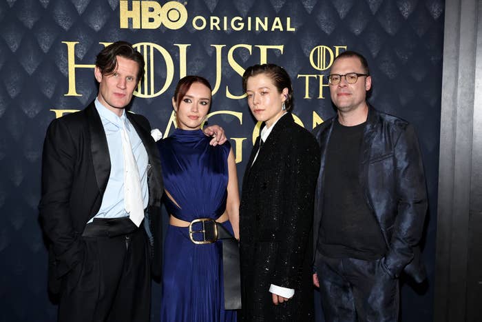 Matt Smith, Olivia Cooke, Emma D&#x27;Arcy, and Ryan Condal  at the &quot;House of the Dragon&quot; premiere