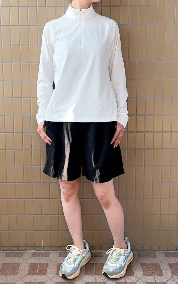 UNIQLO（ユニクロ）のおすすめファッションアイテム「ドライEX UVカットハーフジップT」のコーディネート