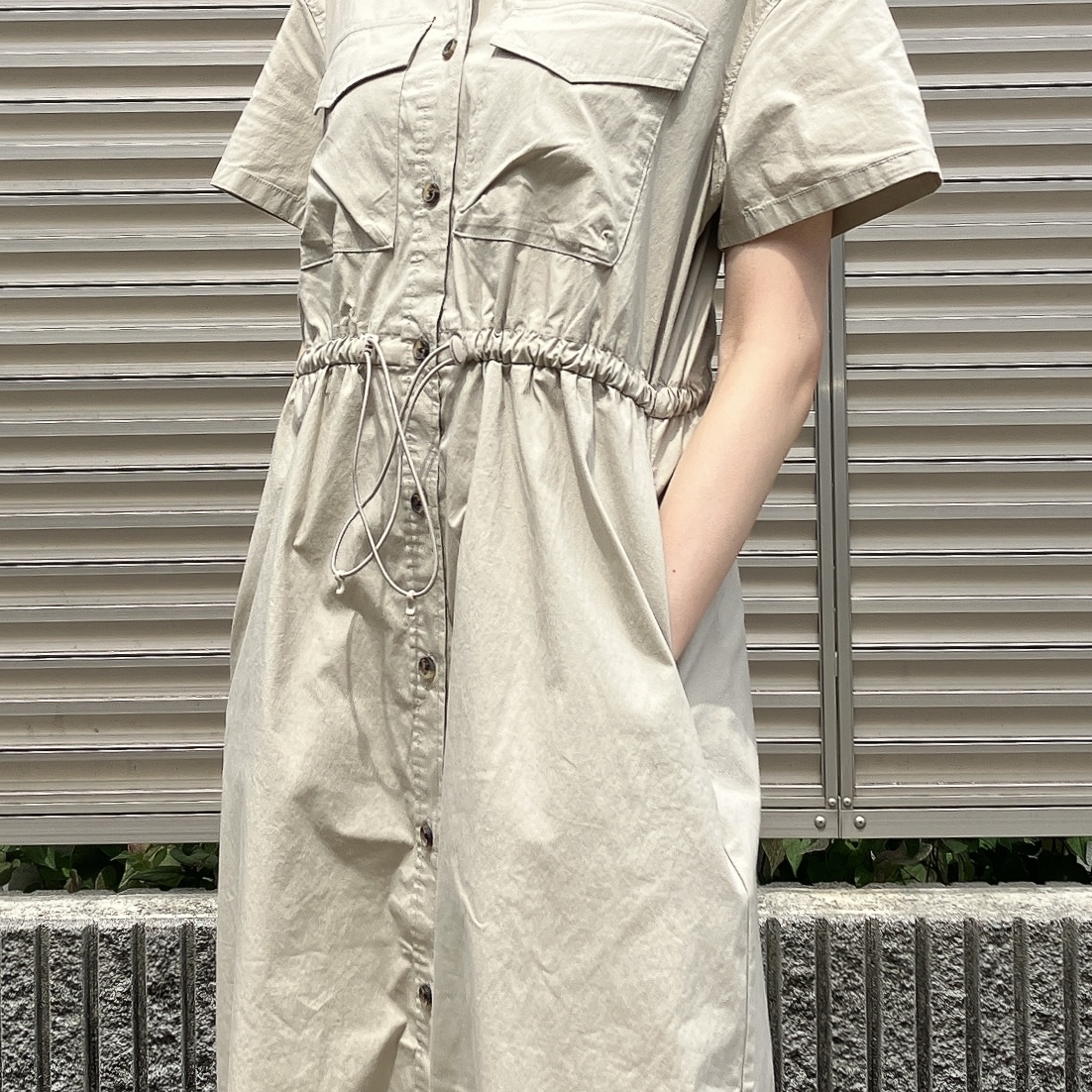 GU(ジーユー)のおすすめワンピース「ワークシャツワンピース(半袖)Q」