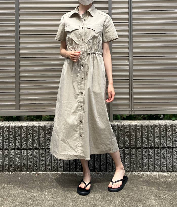 GU(ジーユー)のおすすめワンピース「ワークシャツワンピース(半袖)Q」