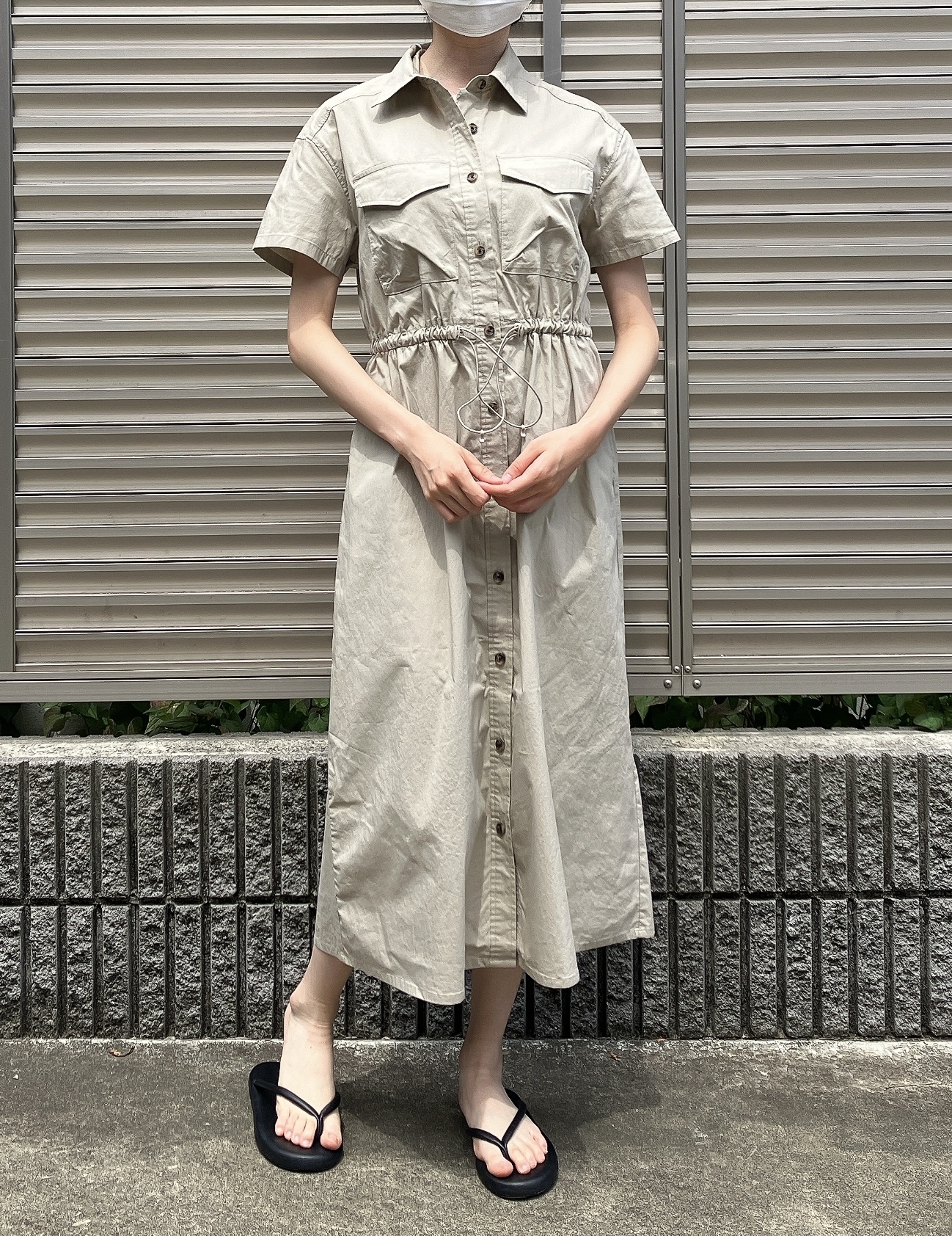 GU(ジーユー)のおすすめワンピース「ワークシャツワンピース(半袖)Q」