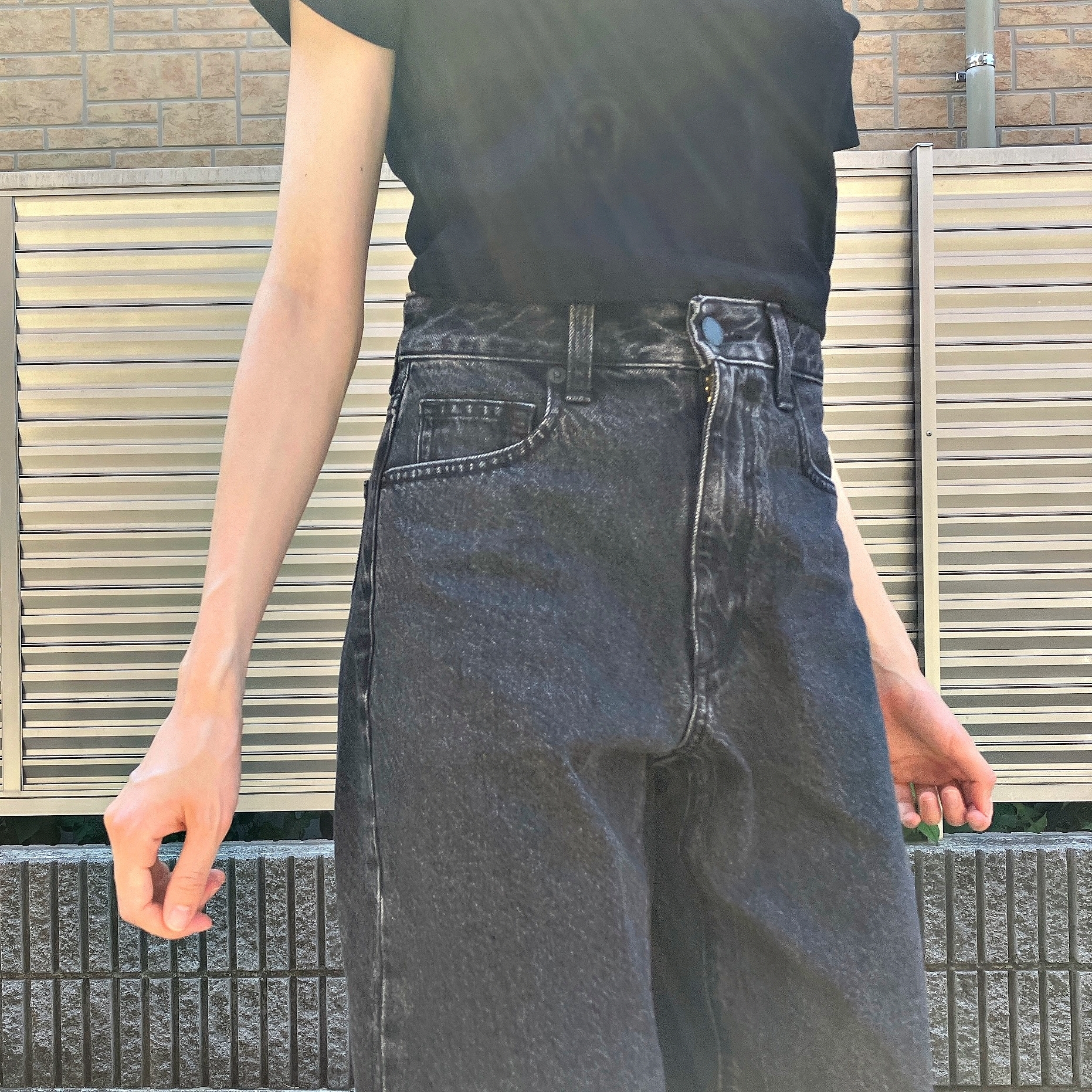 GU（ジーユー）のおすすめジーンズ「バレルレッグジーンズB+EC（丈短め68.0cm）」