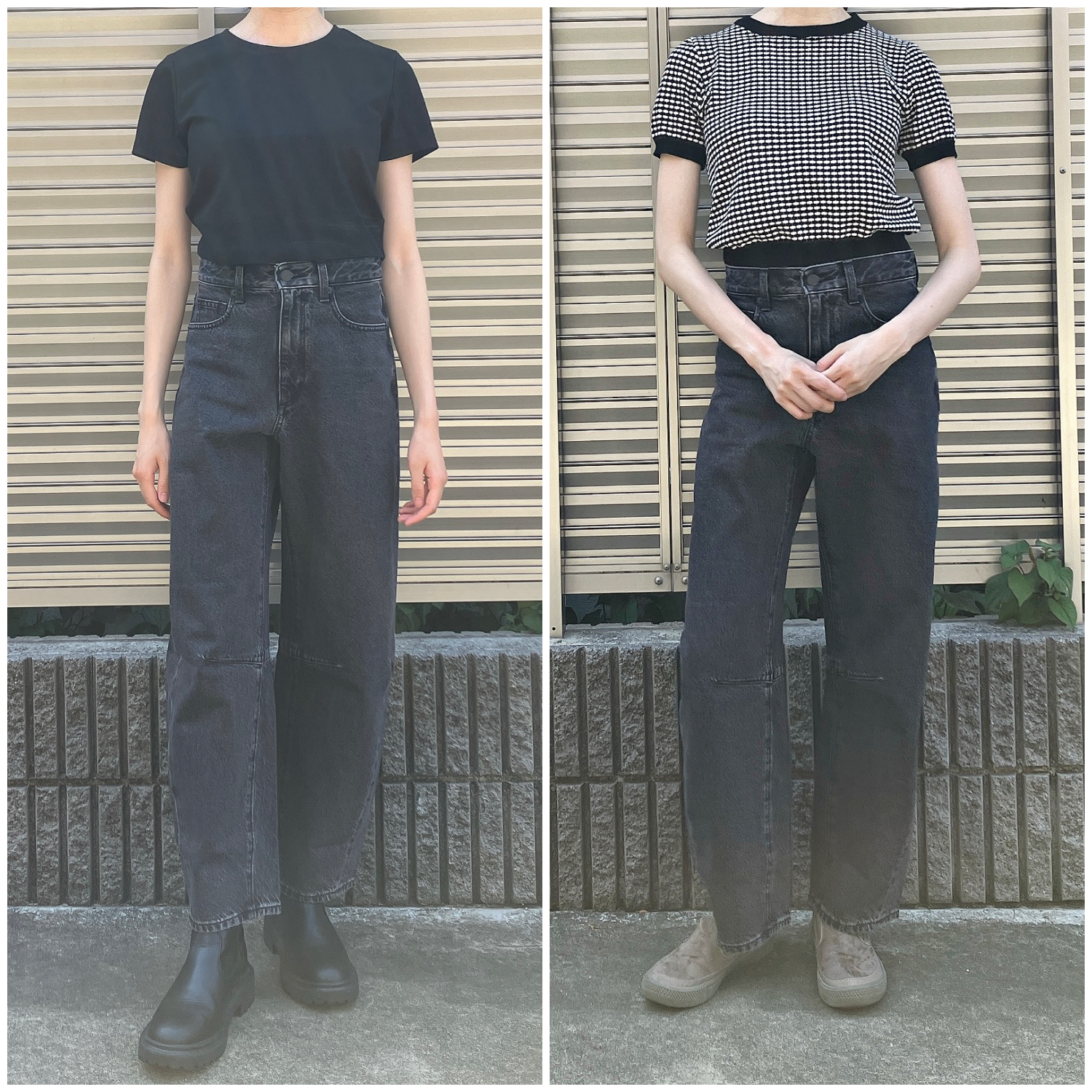 GU（ジーユー）のおすすめジーンズ「バレルレッグジーンズB+EC（丈短め68.0cm）」