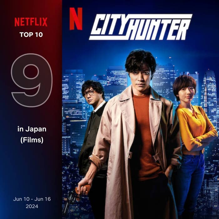 Netflix6月10日〜6月16日 映画ランキング（日本）第9位『CITY HUNTER』（2024）