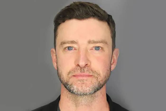 Justin Timberlake faces the camera for his mugshot