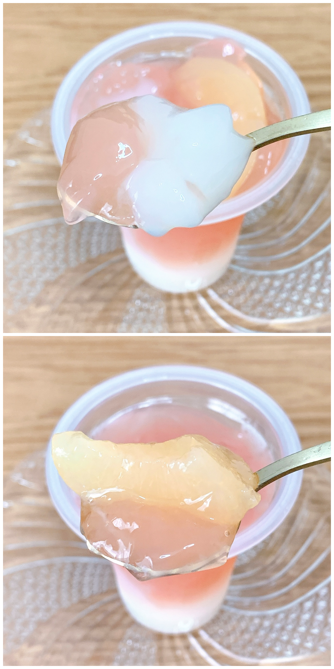 無印良品のおすすめのスイーツ「2層のゼリー 白桃&ヨーグルト味」