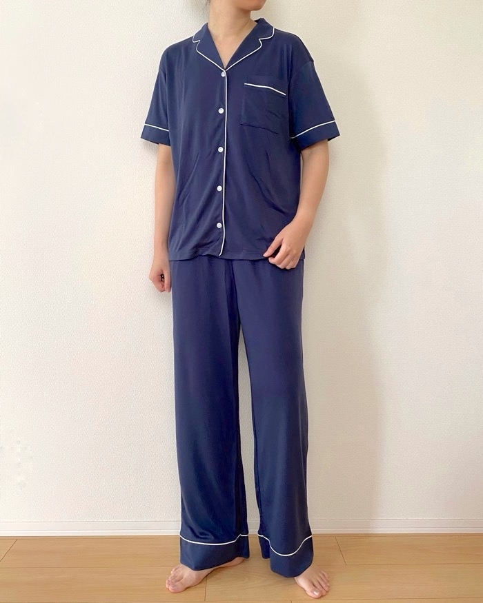 GU（ジーユー）のおすすめファッションアイテム「ミントパジャマ（半袖&amp;amp;ロングパンツ）Sabon」