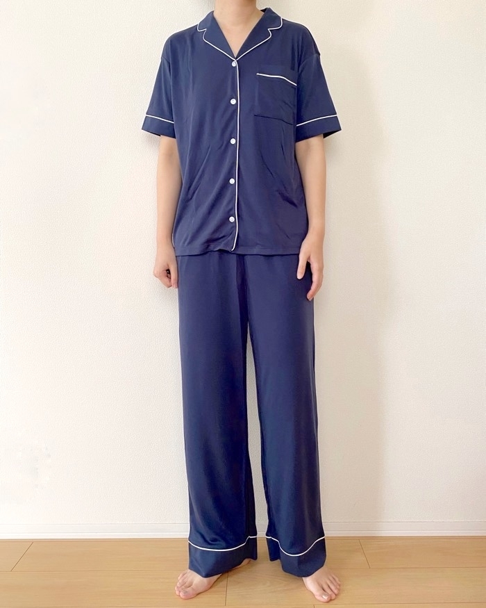 GU（ジーユー）のおすすめファッションアイテム「ミントパジャマ（半袖&amp;amp;ロングパンツ）Sabon」