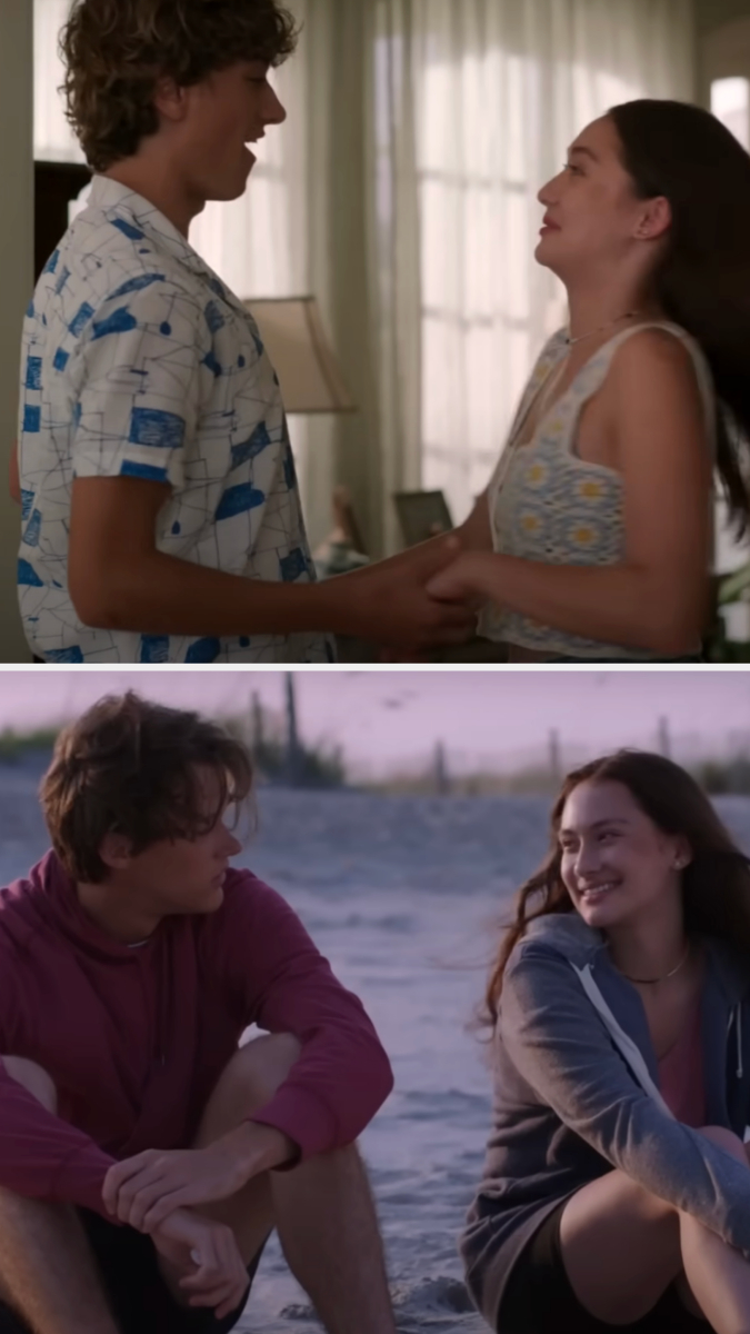 Bella with Conrad and Jeremiah in different scenes from The Summer I Turned Pretty