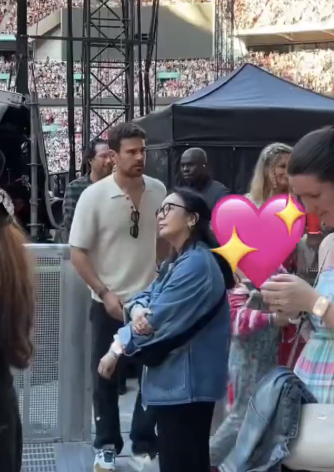 Theo James spotted backstage at a concert