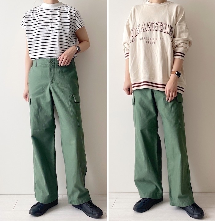 ユニクロのおすすめボトムス「ワイドストレートカーゴパンツ(丈標準72cm)」