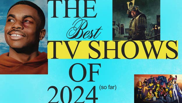 Cover image for an article titled "The Best TV Shows of 2024 (so far)" with a photo of Vince Staples, a character from a samurai show, and a group from an animated series
