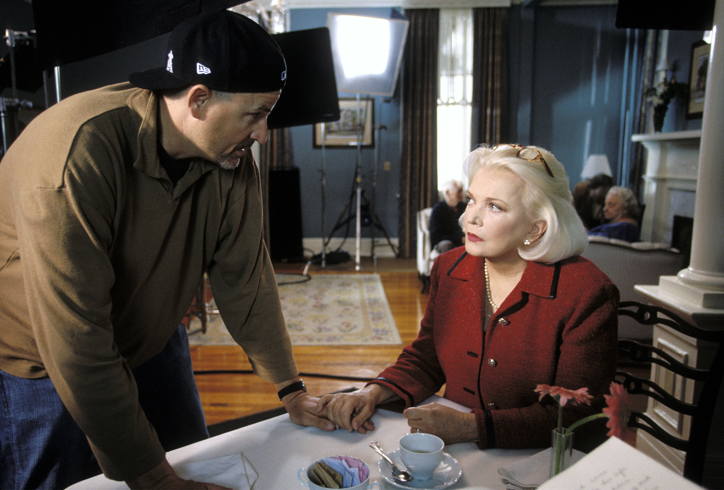 Nick Cassavates and his mother Gena Rowlands on the set of "The Notebook"