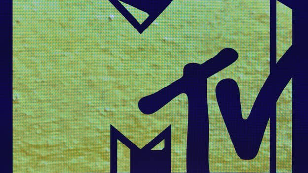 MTV logo with a cat-like shape incorporated within the design