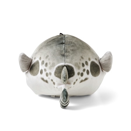 水を吐くフグのぬいぐるみティッシュケース 後ろ向き