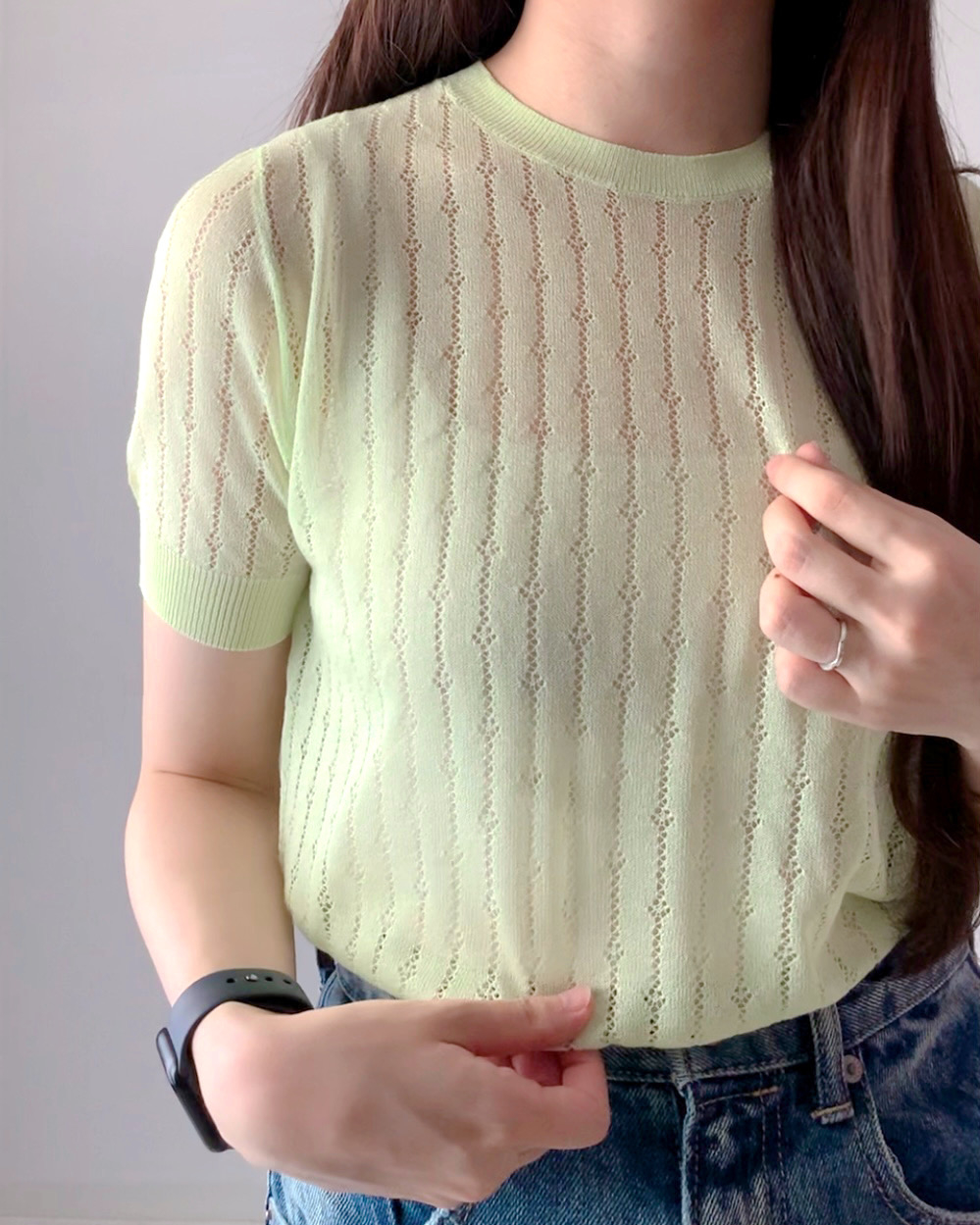 ZARAのオススメのトップス「オープンワーク ファインニット トップス」