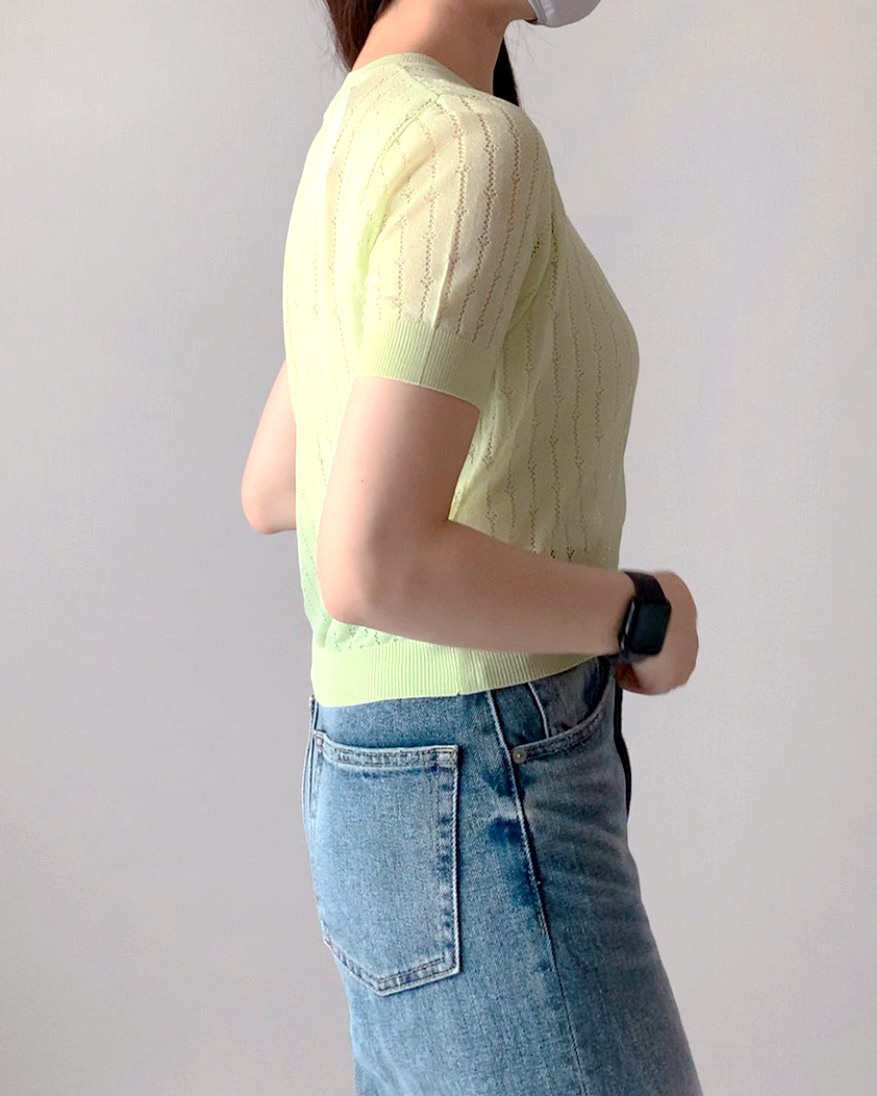 ZARAのオススメのトップス「オープンワーク ファインニット トップス」