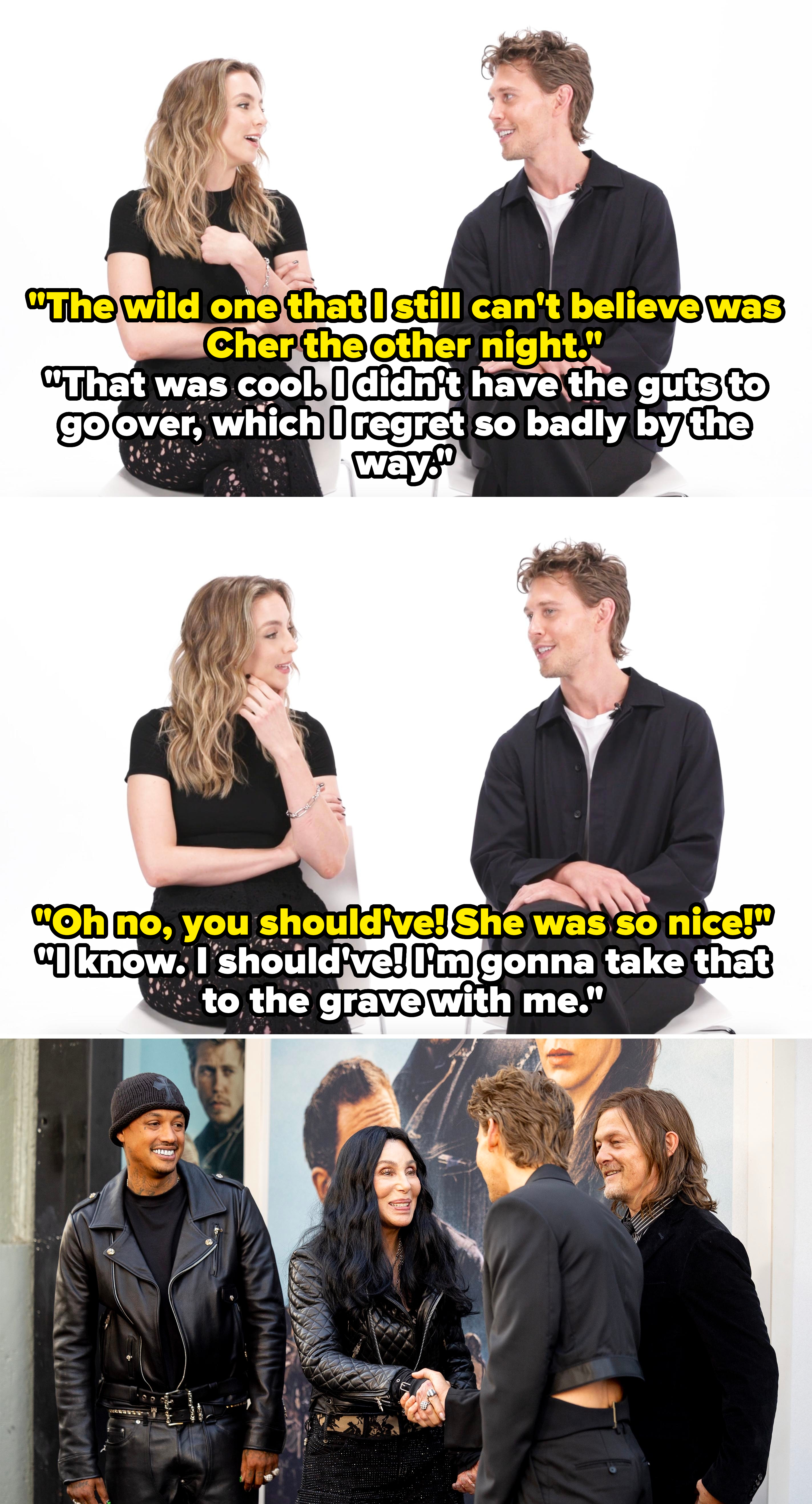 Austin Butler and Norman Reedus meeting Cher