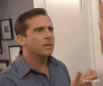 Man in a striped shirt gesturing while speaking to someone off-camera with the caption, "Snip snap! Snip snap! Snip Snap!"