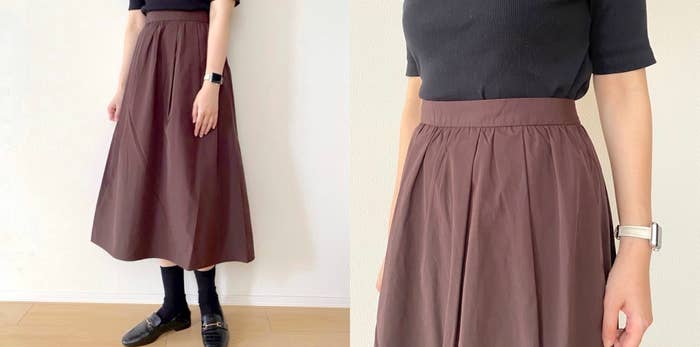 GU（ジーユー）のおすすめファッションアイテム「タックフレアスカートZ+E」