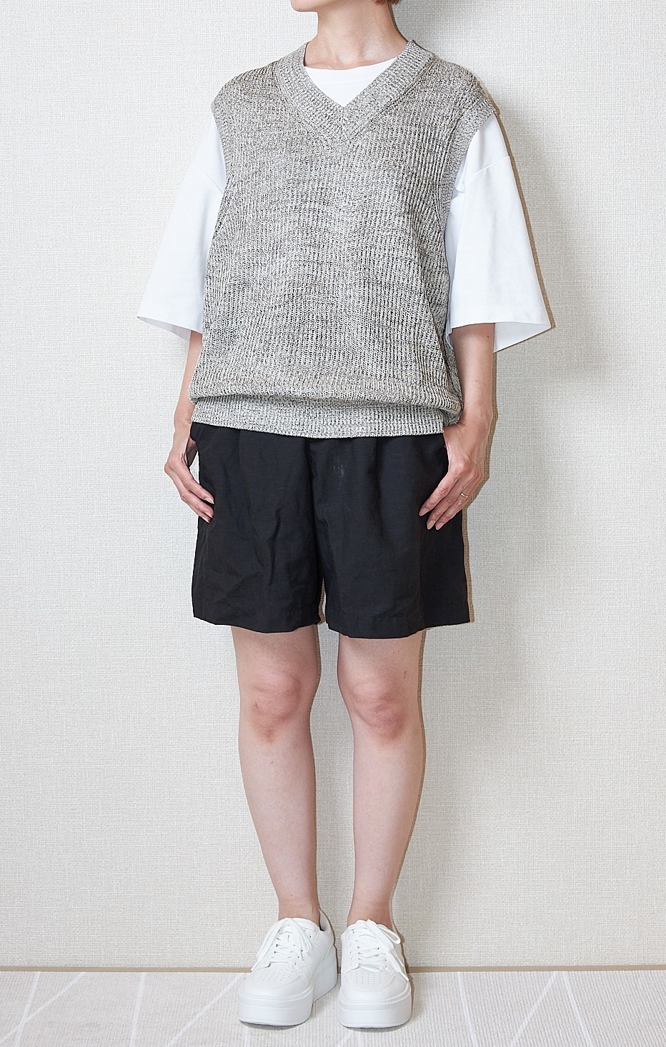 GU（ジーユー）のおすすめファッションアイテム「ウォッシャブルメランジVネックベスト」