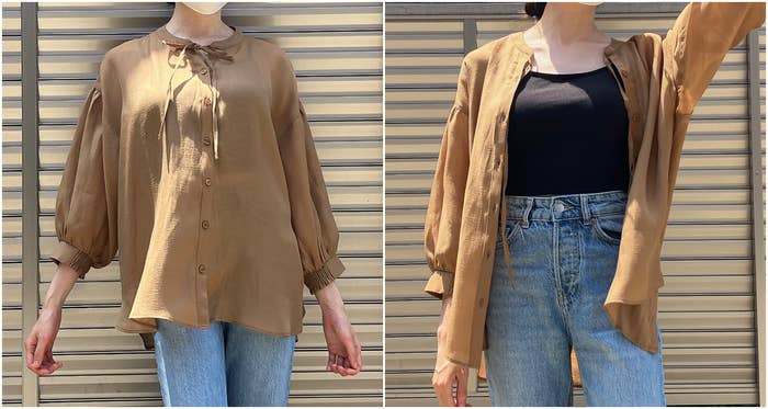 Honeys(ハニーズ)のおすすめトップス「8分袖細リボンブラウス」