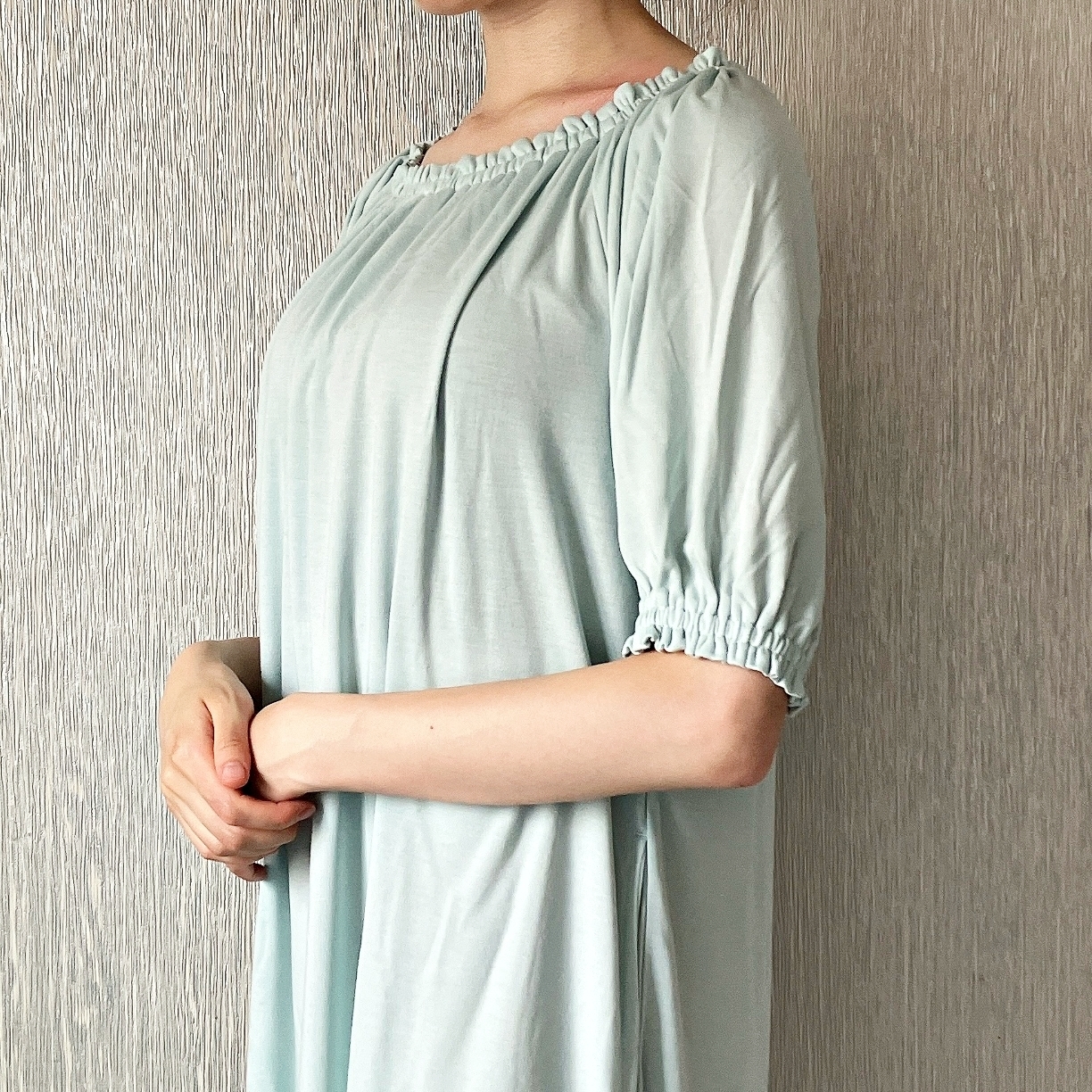 GU（ジーユー）のおすすめルームウェア「ミント2WAYラウンジワンピース（半袖）Sabon」