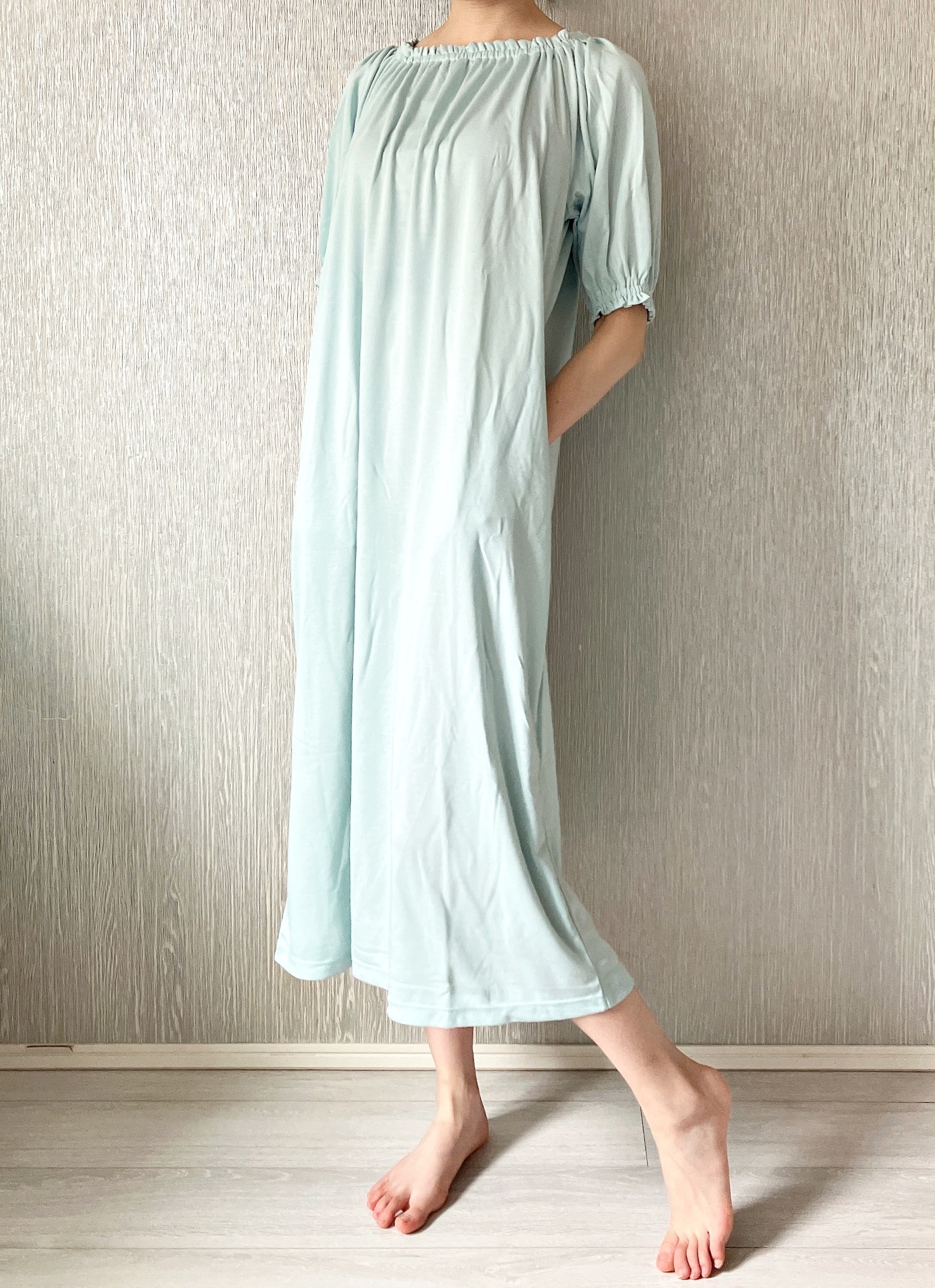 GU（ジーユー）のおすすめルームウェア「ミント2WAYラウンジワンピース（半袖）Sabon」