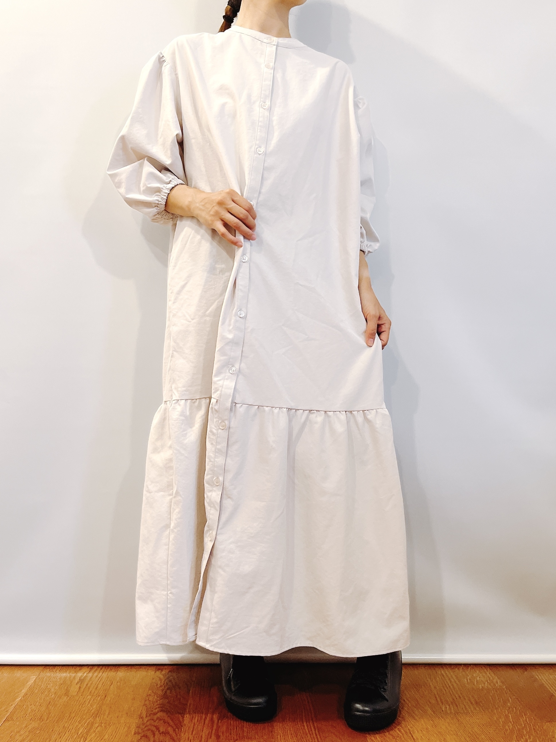 しまむらのおすすめファッションアイテム「ワッシャーティアードワンピ」