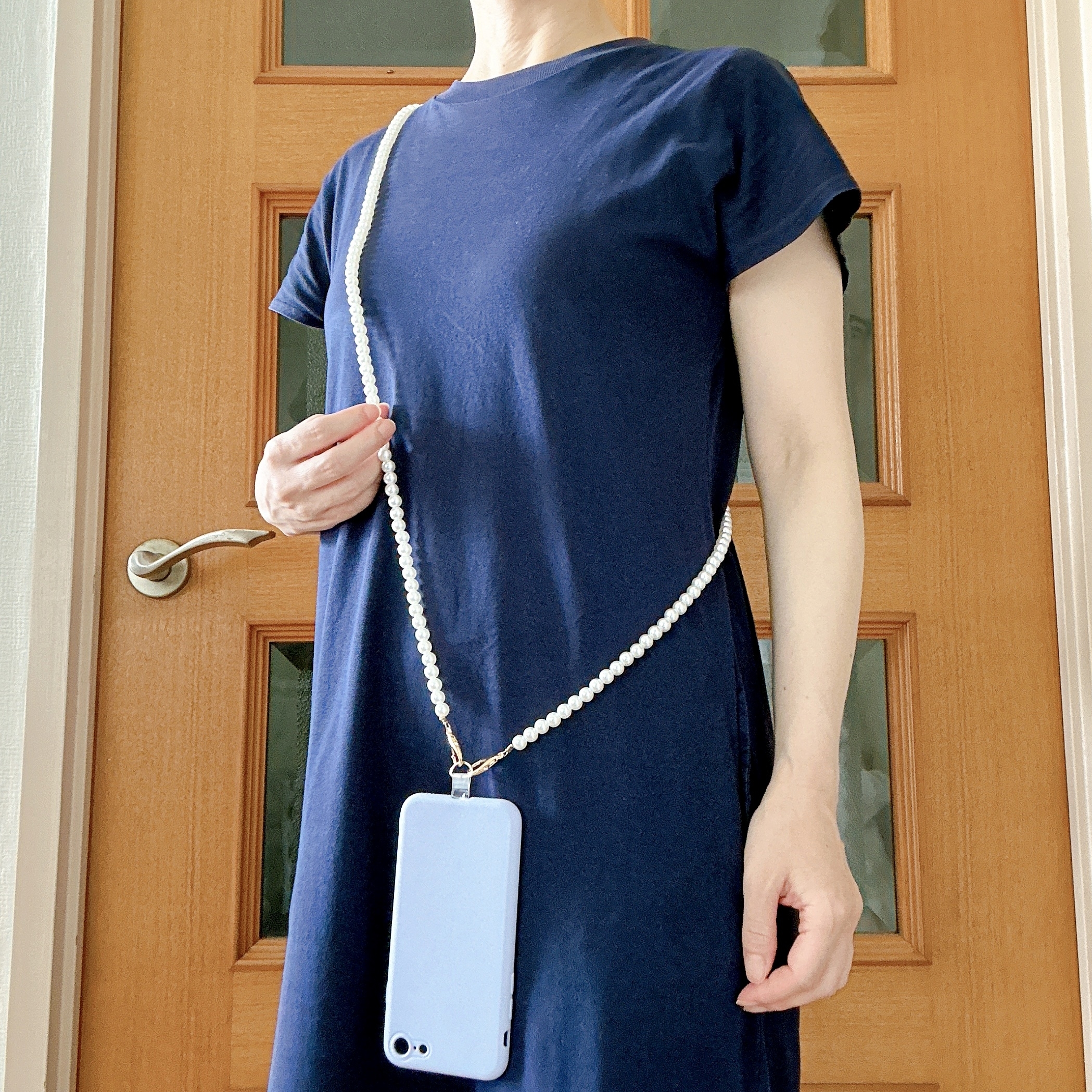 DAISO(ダイソー)のおすすめモバイルアクセサリー「モバイルチェーン(パール調、120cm)」