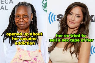 Whoopi Goldberg opened up about her cocaine addiction. Minka Kelly's ex tried to sell a sex tape of her